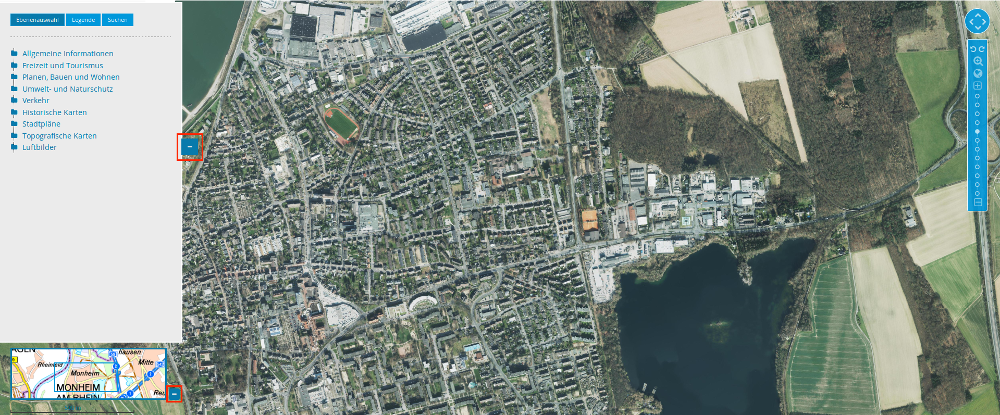 Kartenfenster aufgeklappt